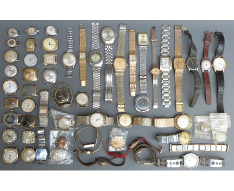 Over 50 vintage gentleman's wristwatches to include Smiths, Sakata, Timex, Buler etc 
