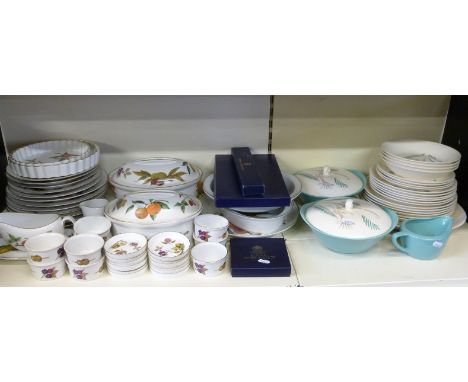 Royal Worcester Evesham dinnerware approximately 47 pieces and Crown Devon retro dinnerware, approximately 24 pieces