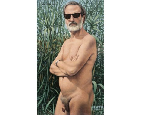 OSCAR MELLOR (1921-2005) 'SELF PORTRAIT' dated 1975, signed and dated top left, oil on canvas 60cm x 36cm (ARR)