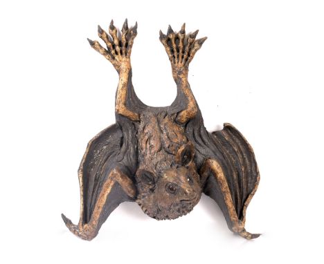 DAVID COOKE  'Fruit Bat', glazed ceramic, 33cm wide x 38cm high (ARR)
