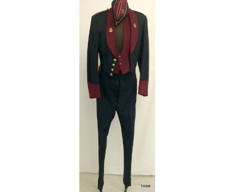 A Colonels mess dress uniform from the Royal Army Medical Corps consisting of Jacket, Trousers, Waistcoat and Side Cap with S