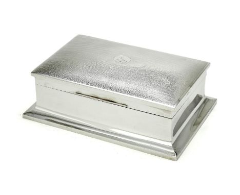 [Lew Grade, Baron Grade interest] A silver rectangular cigar box by William Neale Ltd, Birmingham 1913, the hinged cover late