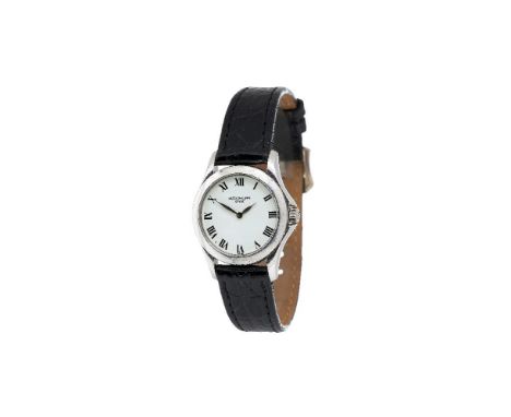 Patek Philippe, Calatrava, ref. 4905G, a lady's 18 carat white gold wrist watch, circa 2000, manual wind movement, 18 jewels,