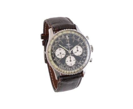 Breitling, Navitmer, ref. 806, a stainless steel wrist watch, no. 1343879, circa 1970, manual wind chronograph, 17 jewels, ca