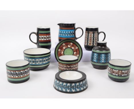 Ambleside Pottery - a collection of ten vintage mid 20th century circa 1970s Cumbrian ceramic pottery items. The lot to inclu