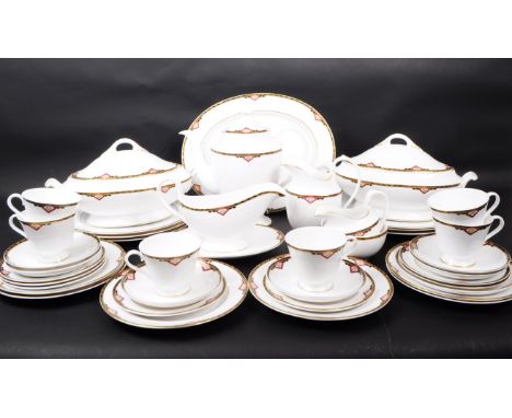Spode - Harvard Pattern - Large collection of Spode tableware porcelain china tea service set. To include cups, saucers, milk