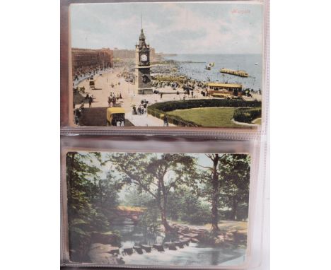 Postcard Interest - A collection of four vintage 20th century postcard albums. Unsorted eclectic mix including animals, soldi