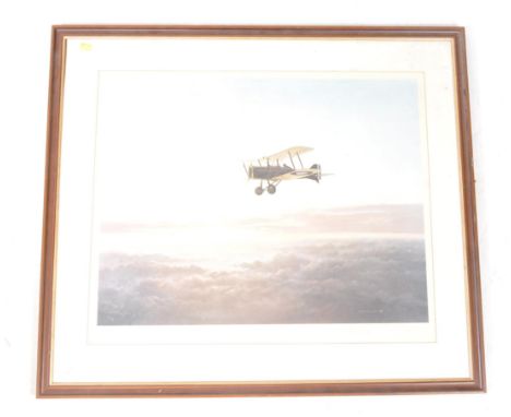 Gerald Coulson (1926 - 2021) - A 20th century print titled 'The Lonely Sky', depicting an RAF fighter aircraft amongst the cl