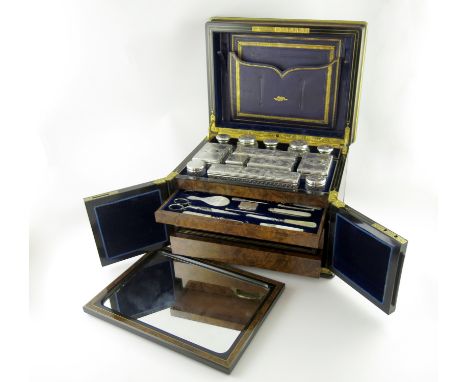 A Victorian silver travelling dressing table set, by Thomas Johnson, London 1865, retailed by H. Tooke, 24 Church Street, Liv