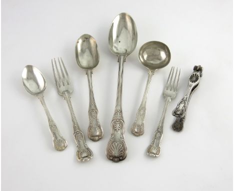 A Victorian silver King's pattern canteen for eighteen, by George Adams, London, various dates, mainly 1856, some date letter