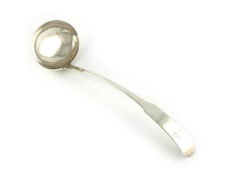 A George III Scottish silver Oar pattern soup ladle, by William Constable, Edinburgh 1811, the terminal with a script initial