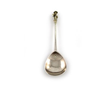 A James I silver Apostle spoon, St. Mathias, by William Cawdell, London 1611, fig-shaped bowl, slightly tapering faceted stem