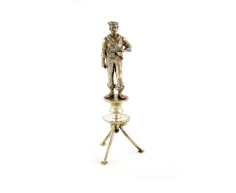 A Victorian silver model of a sailor, by the Army & Navy Cooperative Society Ltd (Frederick Bradford Macrea), London 1889, th