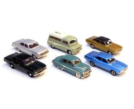 Lansdowne Models - Six unboxed 1/43 scale model vehicles comprising, LDM 33 1960 Bedford Dormobile, LDM 32 1972 Vauxhall Vent