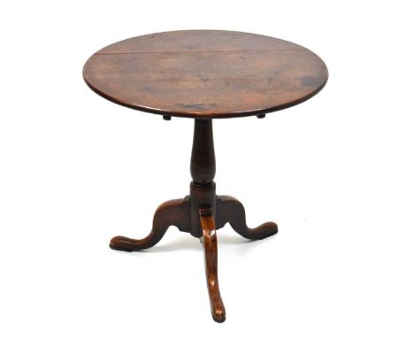 Tilt top table on tripod support, 73cm diameter approx 