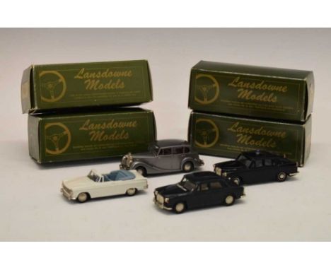 Lansdowne Models - Four 1/43 scale model vehicles comprising; LDM 13 1963 Hillman Superminx Convertible, LDM 8 1954 Triumph R