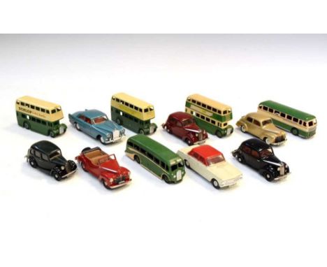 Five unboxed Somerville 1/43 scale model vehicles comprising, Vauxhall 'H' type 10 1939, Vauxhall 'L' type Velox 1949, 1936 A