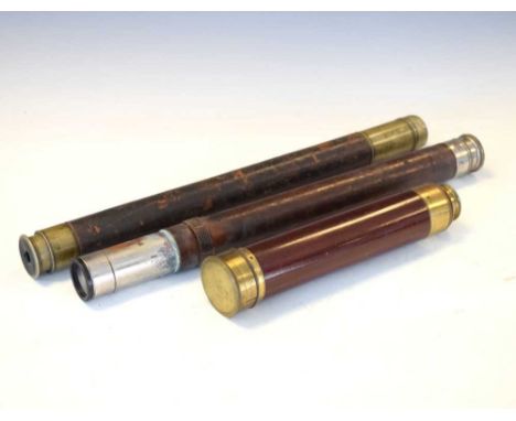 Three assorted naval telescopes, comprising a Royal Navy single-draw example, engraved to 'Mr R W Middleton R N, signed "Manu