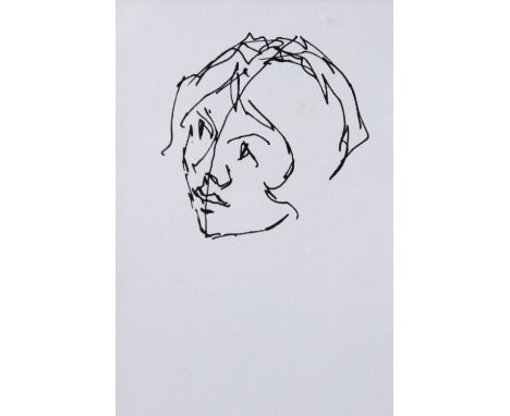 Sir Kyffin Williams (1918-2006),
ink on cartridge paper,
Girls face study 2,
unsigned,
18cm x 12.5cm - framed and glazed
This