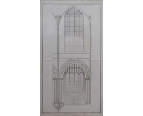After J. Lee,
engraving,
Part of the Nave of Chester Cathedral,
published Cadell & Davies,
40cm x 23cm - framed and glazed,
w