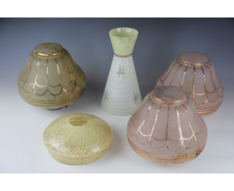 A collection of eighteen glass light/ceiling shades, 1940's - 1960's