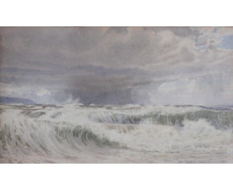 English School - 20th century,
watercolour,
Waves breaking along the shore,
22cm x 37cm - framed and glazed
twelve prints of 