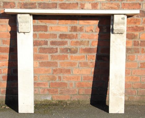 A Victorian painted slate fire surround and mantle piece, 118cm H x 148cm W