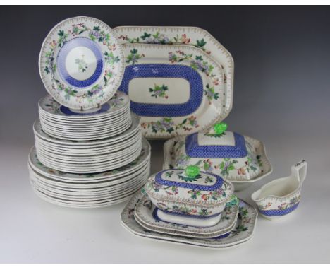 A Copeland Late Spode part dinner service, comprising twelve dinner plates, twelve dessert plates and twelve side plates, two