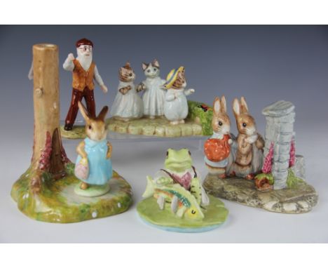 A Royal Doulton Beswick Ware Hiding From The Cat group, limited edition 2477/3500, with, Mittens, Tom Kitten and Moppet, a Ro