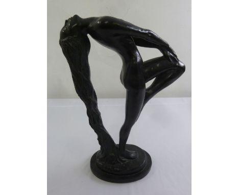 Austin Proding bronzed ceramic figurine titled Sever, signed to raised oval base