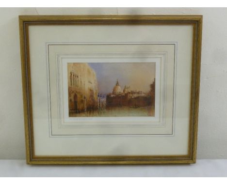 Ian Armour-Chelu framed and glazed watercolour titled The Salute in evening light, signed and dated bottom right, gallery inv