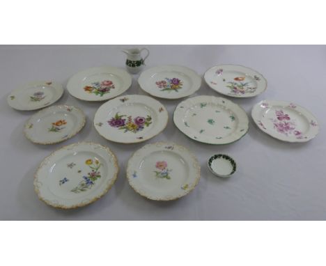 A quantity of Meissen to include plates and a cream jug  (12)