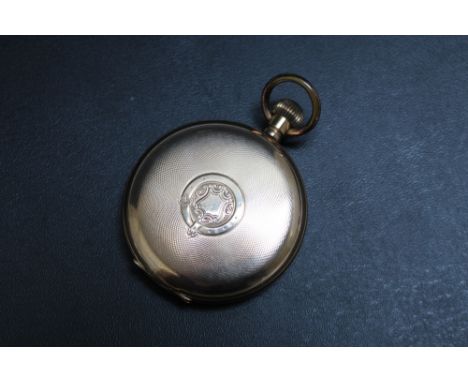 A RECTA GOLD PLATED FULL HUNTER MANUAL WIND POCKET WATCH, Dia 5 cmCondition Report:working capacity unknown - currently ticks