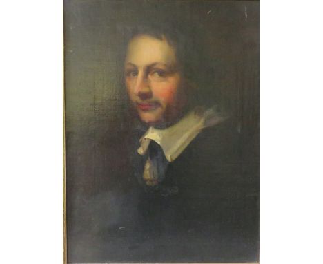 (XIX). A portrait study of a cleric, unsigned, oil on canvas - relined, framed, 49 x 60 cm