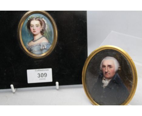A LATE 18TH CENTURY OVAL PORCELAIN MINIATURE ON ENAMEL PORTRAIT, depicting a gentleman in a black coat, titled verso 'Henry B