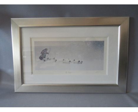 MACKENZIE THORPE (b. 1956). 'In Snow', a signed limited edition photo-litho print, number 50/850, with certificate, images si