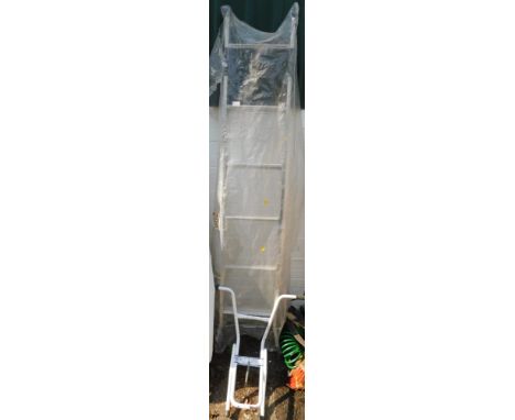 An aluminium step ladder, 200cm high, with Clima ladder stay. (2)