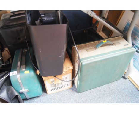 An Aldis Mioir projector, other projectors, table top record player, etc. (a quantity)