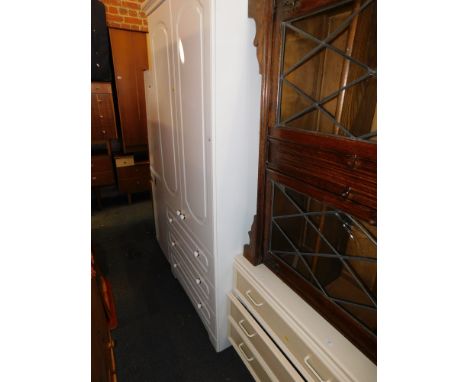 An Alstons white melamine wardrobe, together with other white melamine bedroom furniture. (5)