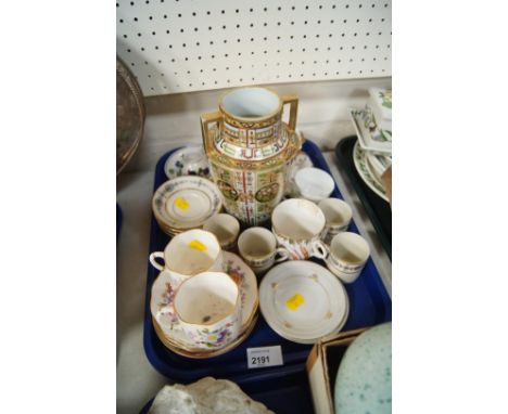 Decorative china and effects, to include two Royal Crown Derby Derby posies cups and saucers, Johann Haviland coffee cans and