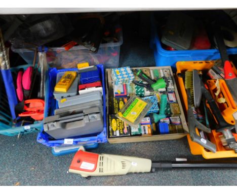Tools, to include hand saws, boxed staples, drill bits, etc. (a quantity)