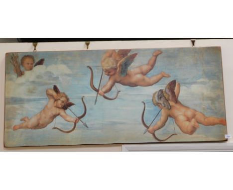 After Raphael (Italian 483-1520). The Triumph of Galatea, print, wooden mounted, 59cm high, 137cm wide.