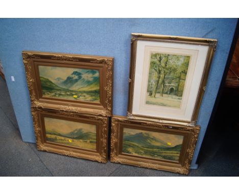 Pictures and prints, to include After Robson, F Robson Guard Temple Gardens London signed print, etc. (4)