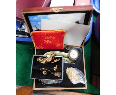 A lady's silver cased pocket watch, open faced, keyless wind, enamel dial bearing Roman numerals, the case foliate engraved w