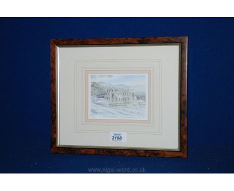 A limited edition Print no. 248/600 depicting Tintern Abbey by K.W. Burton.  5 1/4'' x 4''
