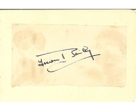Cricket Trevor Bailey 4x2 signed album page cutting fixed to a 5x4 page. Trevor Edward Bailey CBE (3 December 1923 - 10 Febru
