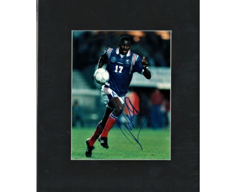 Football Patrick Vieira 14x12 overall 9x6 signed mounted colour photo pictured playing for France. Patrick Vieira (born 23 Ju