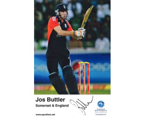 Cricket Jos Butler signed 6x4 colour promo card. Joseph Charles Jos Buttler (born 8 September 1990) is an English professiona