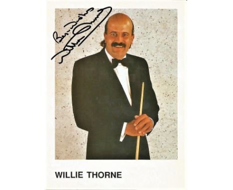 Snooker Willie Thorne 8x6 signed colour photo. William Joseph Willie Thorne (born 4 March 1954) is an English former professi