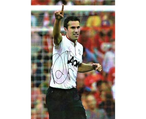 Football Robin Van Persie 12x8 signed colour photo in action for Manchester United. Dutch professional footballer who plays a